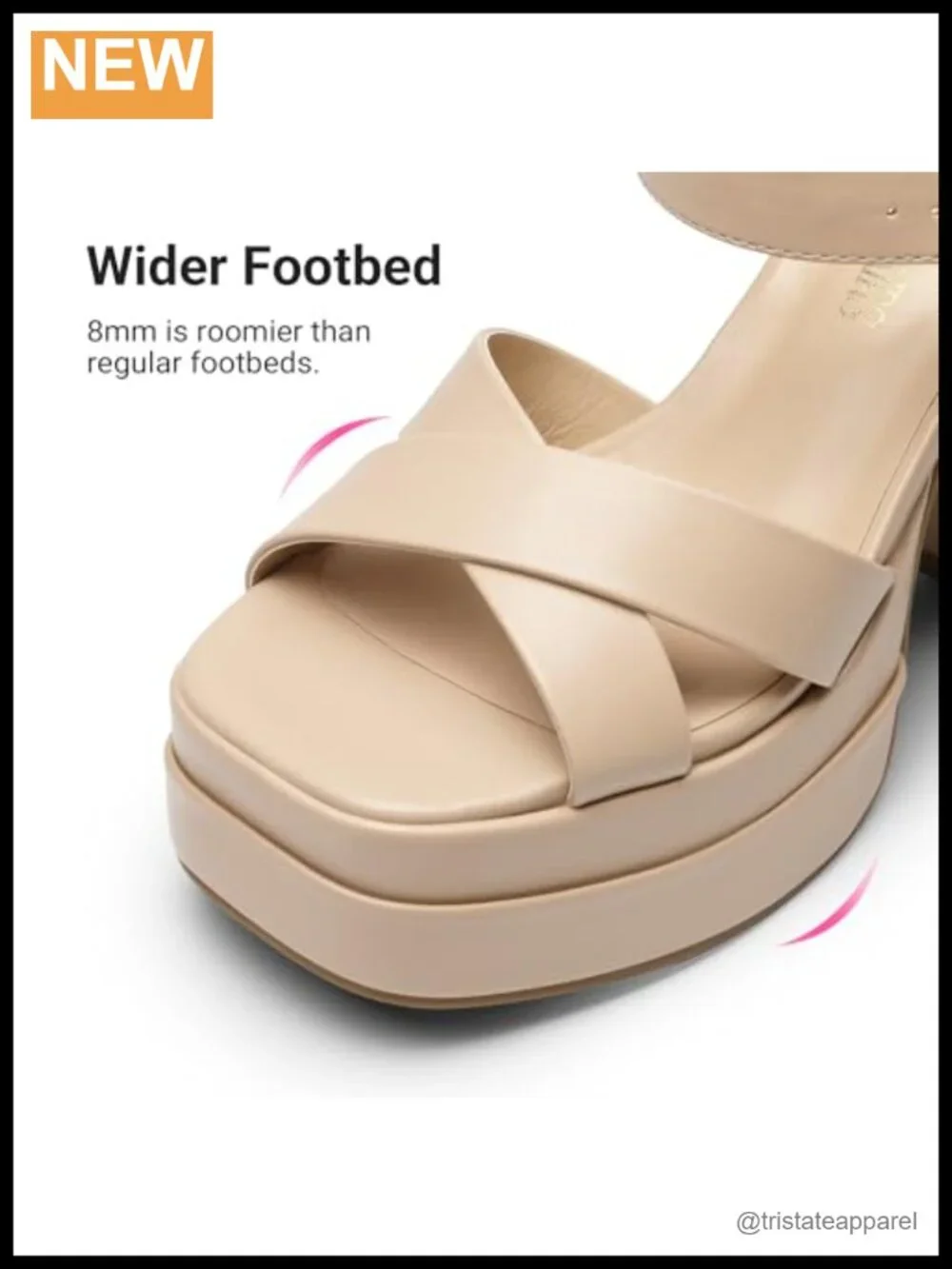 Platform Chunky Heels Square Open Toe Ankle Strap High Heeled Sandals